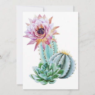 Red Cactus Flower Save The Date