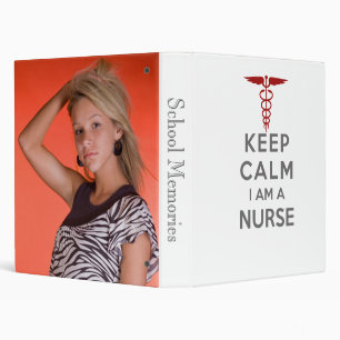 Red Caduceus Keep Calm I am a Nurse Binder