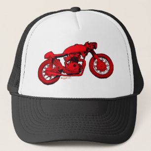 Red Cafe Racer Trucker Hat