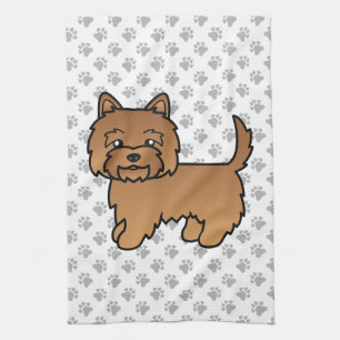 Red Cairn Terrier Cute Cartoon Dog Kitchen Towel