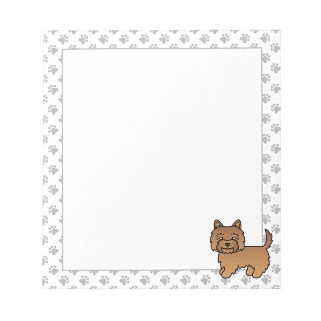 Red Cairn Terrier Cute Cartoon Dog Notepad (Front)