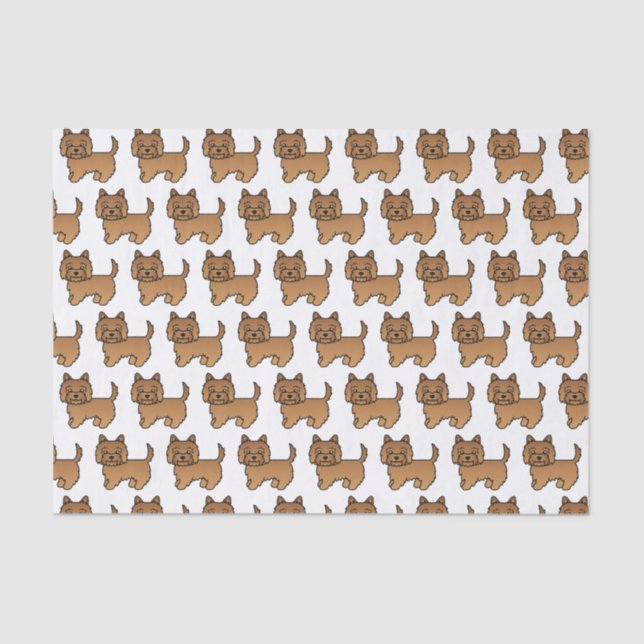 Red Cairn Terrier Cute Cartoon Dog Pattern Tissue Paper (Front)
