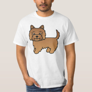 Red Cairn Terrier Dog Cartoon Caricature Artwork T-Shirt