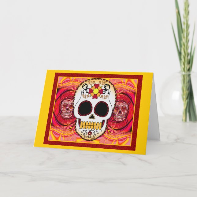 Red Calaveras Card (Front)