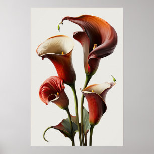 Red Calla Lilies Lily Art Imprimer Poster