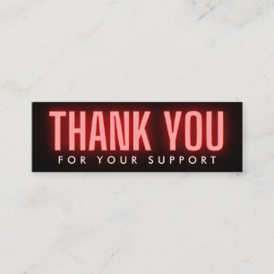 Red Calligraphy Neon Thank You Media Insert