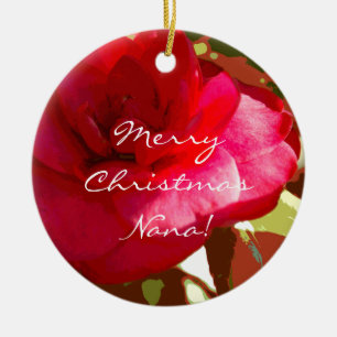 Red Camelia Personalized Ornament