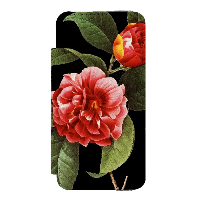 Red Camellia, 1833 Incipio iPhone Wallet Case (Folio Front)