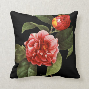 Red Camellia, 1833 Throw Pillow