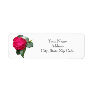 Red Camellia Flower Avery Return Address