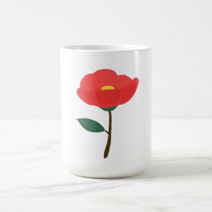 Red Camellia Flower Botanical Gift Magic Mug