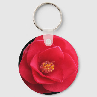 red camellia flower keychain