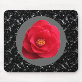 red camellia flower mouse pad
