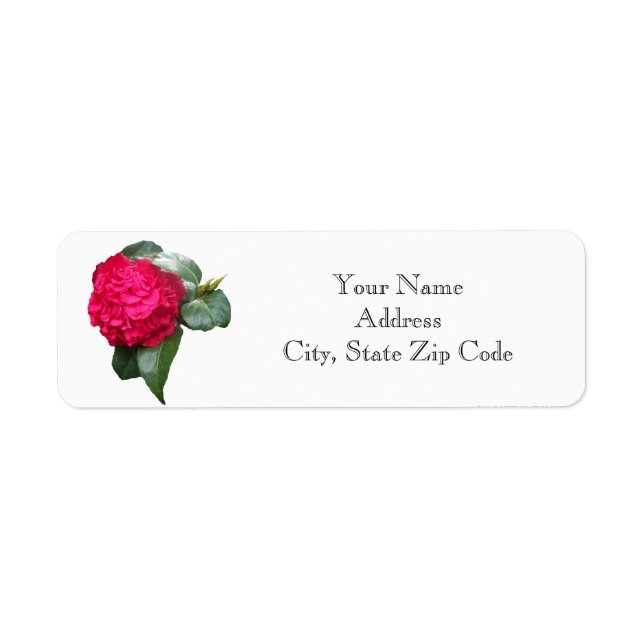 Red Camellia Flower Return Address (Front)