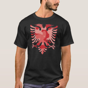 Red Camo Albanian Eagle 3D T-Shirt