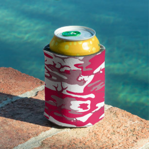 Red Camo Can Cooler