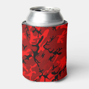 Red Camo Pattern Can Cooler