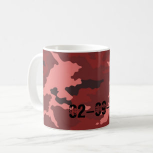 Red Camo Pattern Pink Maroon Camouflage Coffee Mug