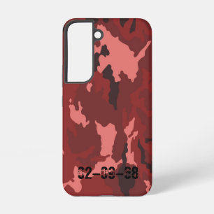 Red Camo Pattern Pink Maroon Camouflage Samsung Galaxy Case