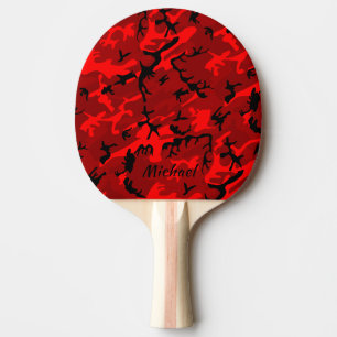Red Camo - Personalized Ping Pong Paddle