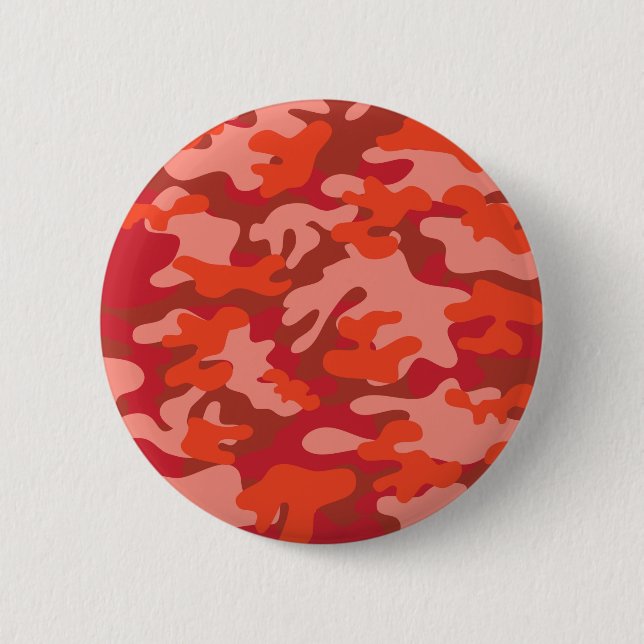 Red Camouflage 2 Inch Round Button (Front)
