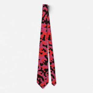 Red Camouflage in Black and Purple Tie