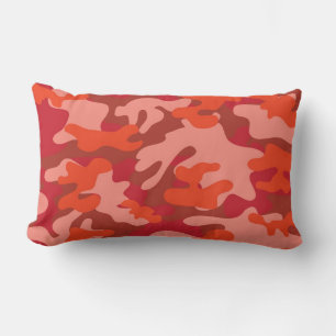Red Camouflage Lumbar Pillow
