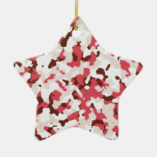 Red camouflage pattern ceramic ornament