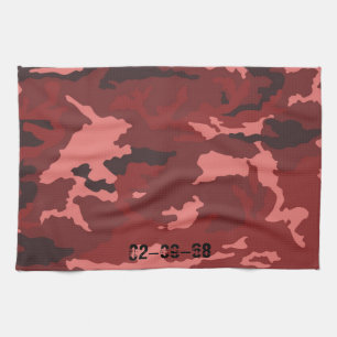 Red camouflage pattern kitchen towel