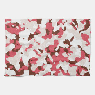 Red camouflage pattern kitchen towel