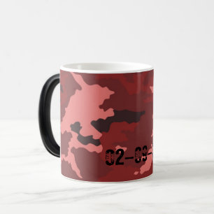 Red camouflage pattern magic mug