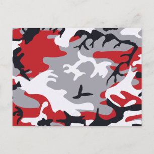 Red Camouflage Postcard