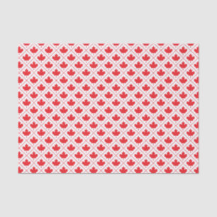 Red Canadian Flag Maple Leaf Diamond Pattern Tissue Paper