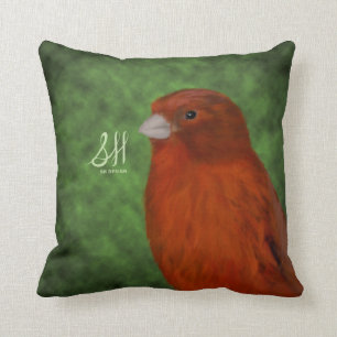 Red Canary Throw Pillow