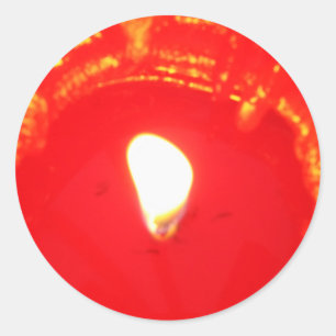 Red Candlelight, Flame , Candle, Christmas Love Classic Round Sticker