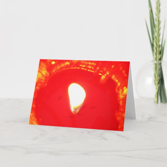 Red Candlelight, Flame , Candle, Christmas Love Holiday Card (Front)