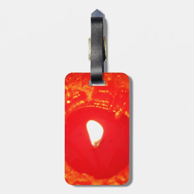 Red Candlelight, Flame , Candle, Christmas Love Luggage Tag (Back Vertical)