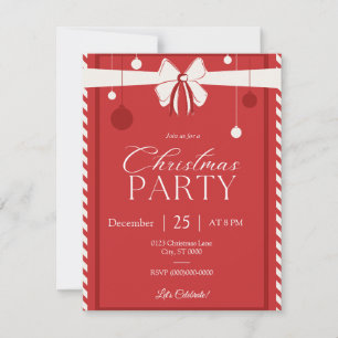 Red Candy Cane Christmas Holiday Card