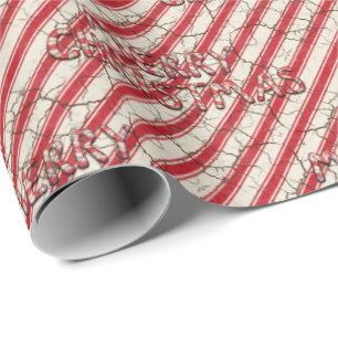 Red Candy Cane Wrapping Paper