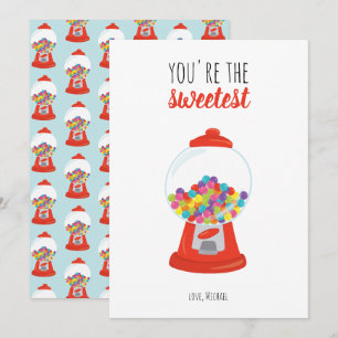 Red Candy Gumball Sweetest Valentine Holiday Card