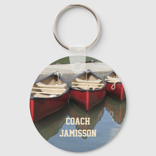 Red Canoes Coach Personalized Keychain (Key Chain) (Front)