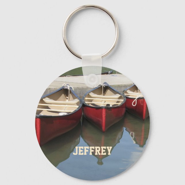 Red Canoes Personalized Name Keychain (Front)