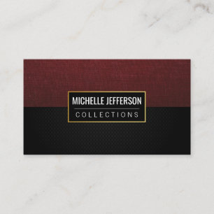 Red Canvas Fabric   Black Mesh Business Card