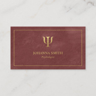 Red Canvas Golden Frame, Psychologist Psi Symbol Appointment Card