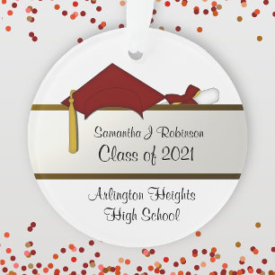 Red Cap Graduation Acrylic Ornament