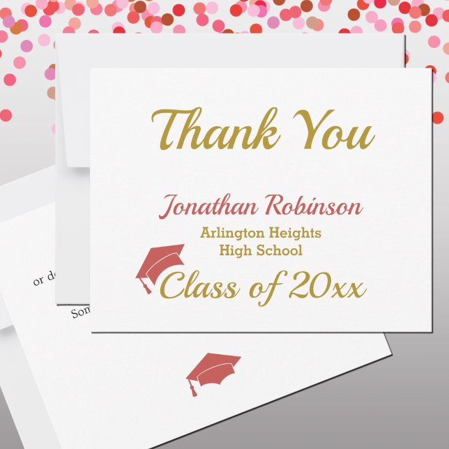 Red Cap Graduation Thank You Card (Creator Uploaded)