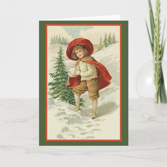 Red Cape et Cartes de fin de année de neige (Devant)