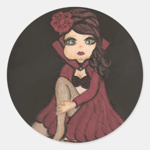 Red Cape Quantum Cutie Girl Sticker