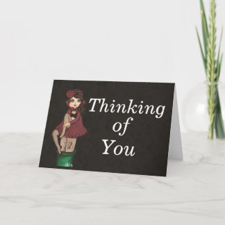 Red Caped Quantum Cutie is Thinking of You Card