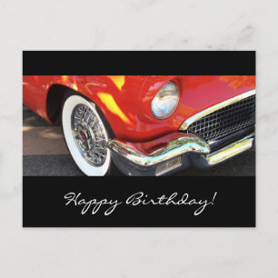 Red car - birthday postcard